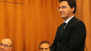 Il pubblico ministero Antonio Bianco durante la cerimonia di insediamento in tribunale a Belluno