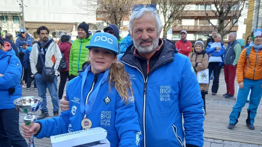 Michelle Dal Farra con Fiorindo Zanon dello Sci club Limana