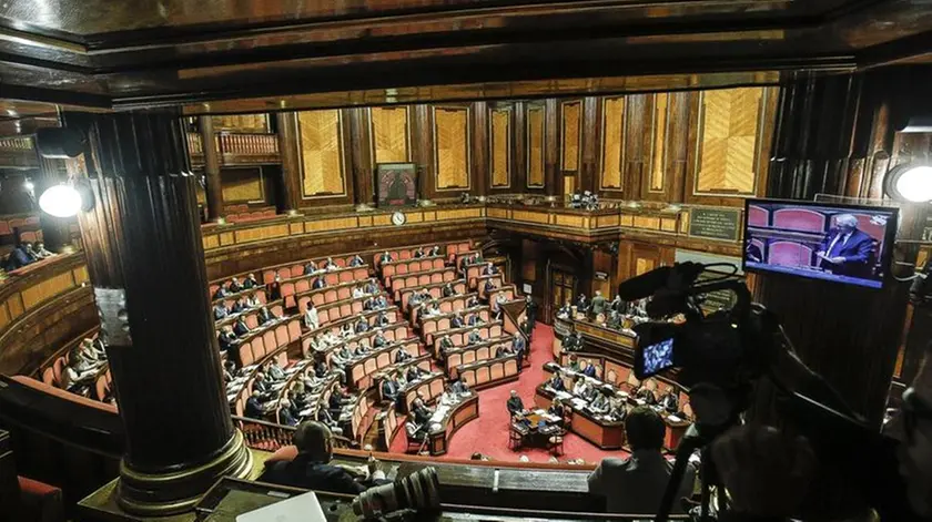 Un momento nell'aula del Senato durante discussione mozioni sui vertici Consip, Roma 20 giugno 2017. ANSA/GIUSEPPE LAMI