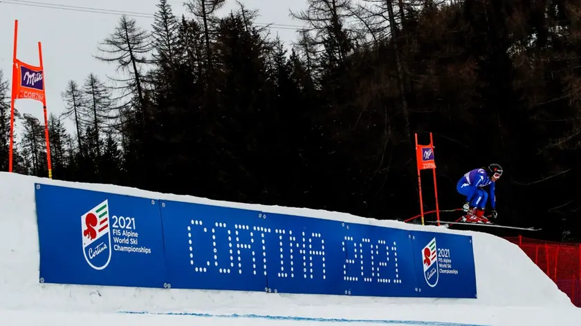 Sofia Goggia in azione a Cortina in Coppa del Mondo