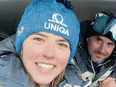 La fuoriclasse Petra Vlhova con il comeliano Matteo Baldissarutti