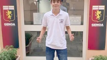 Jacopo Renon nella sede del Genoa