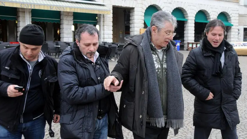 Umberto Bossi al bar Manin di Belluno