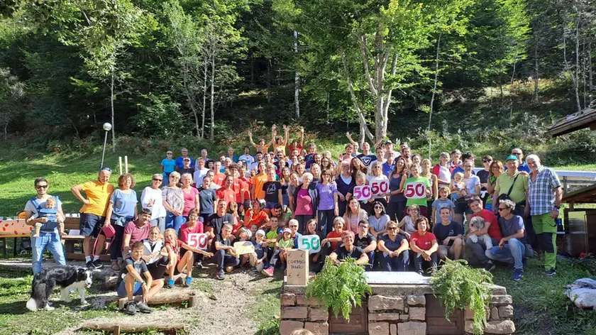 La festa dello scorso anno per i 50 anni del campeggio a Pralongo di Val di Zoldo