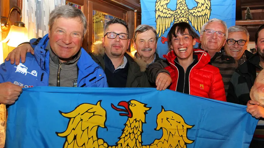 Festeggiamenti a Sappada per il passaggio in commissione affari costituzionali del Comune in Friuli, Sappada, 27 gennaio 2016. PHOTOSOLERO/LUCIANO SOLERO