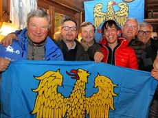 Festeggiamenti a Sappada per il passaggio in commissione affari costituzionali del Comune in Friuli, Sappada, 27 gennaio 2016. PHOTOSOLERO/LUCIANO SOLERO