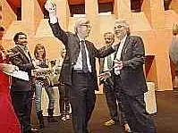 Vittorio Sgarbi con Mario Botta all'inaugurazione