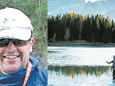 Angelo Piller e la foto scattata da Susan Wright pubblicata sul New York Times che lo ritrae mentre pesca nel lago di Misurina