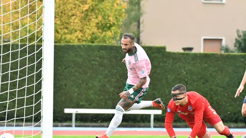 Il 2-0 segnato da Giacomo Marangon (Foto Beppe De Zanet)