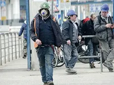 12/03/2020 Marghera, operai all’uscita dalla Fincantieri alla fine di un turno