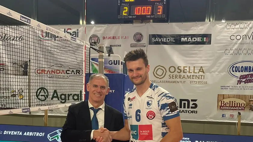 Bartosz Bucko premiato come migliore in campo contro il Savigliano