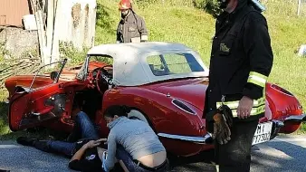 L’immagine di Giancarlo Pedri steso a terra e dolorante subito dopo l’incidente del 2 luglio a Quero. L’uomo è alle prese con 90 giorni di prognosi