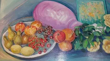 Alcune delle opere esposte nella mostra allestita al Gran Caffè Tiziano