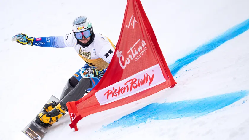 Daniele Bagozza in azione a Cortina (Pentaphoto)