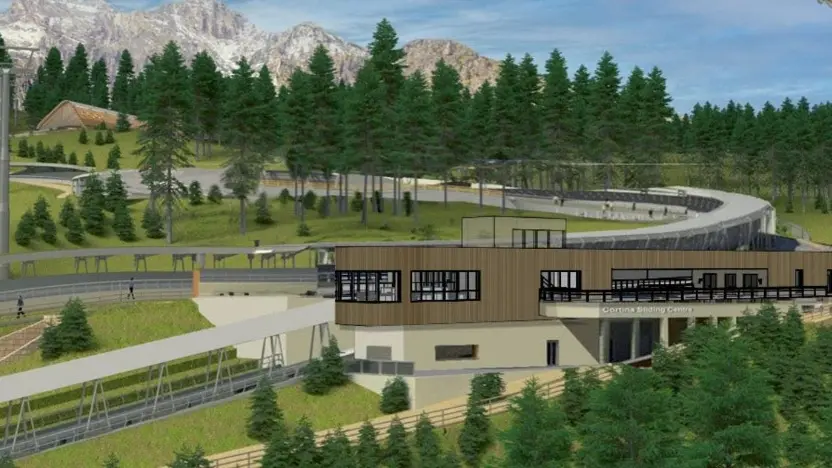 Un rendering del futuro Sliding centre di Cortina