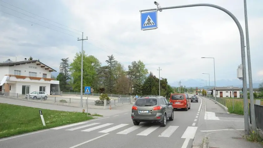 Una delle telecamere leggi-targa installate in provincia, a Santa Giustina