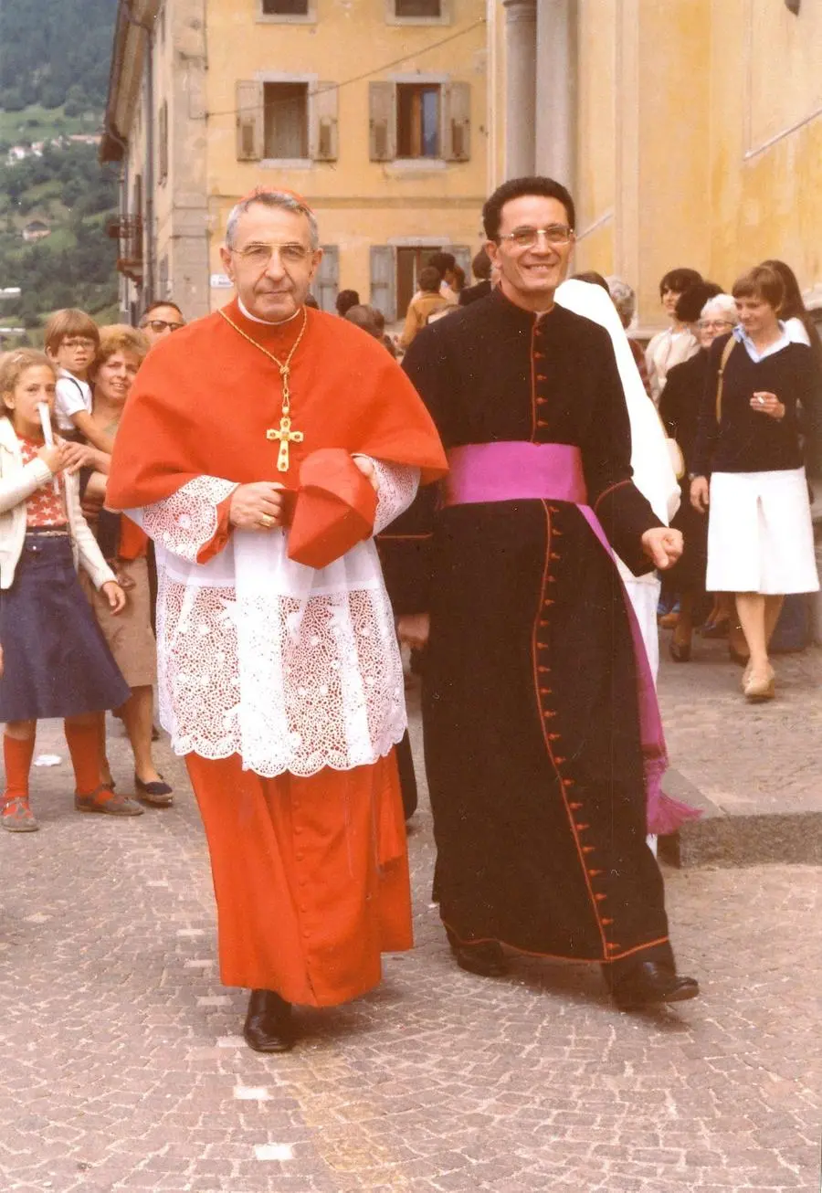 Monsignor Lino Mottes con Albino Luciani