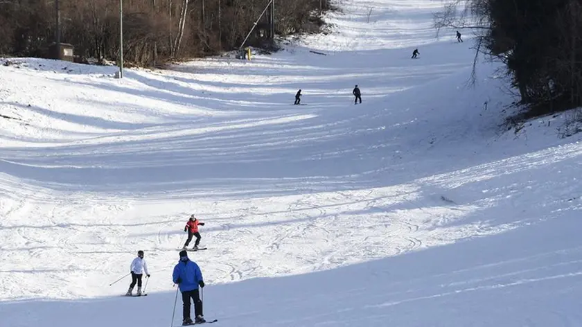 Una pista da neve del Bellunese formata solo da neve artificiale