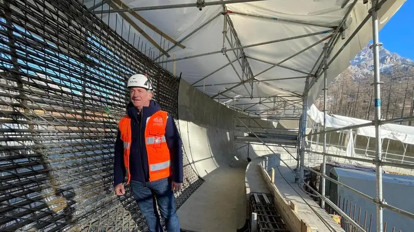 Il presidente Zaia al cantiere della pista da bob