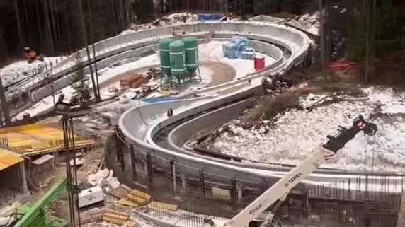Il cantiere della pista da bob