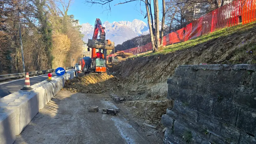 Il cantiere in via Col Cavalier