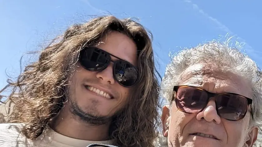 Luca Marangon con il figlio Alex, morto nell'abbazia di Vidor