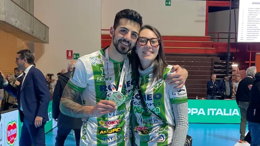 Calogero Tulone con Elena Bortolot alle finali di Coppa Italia di Longarone