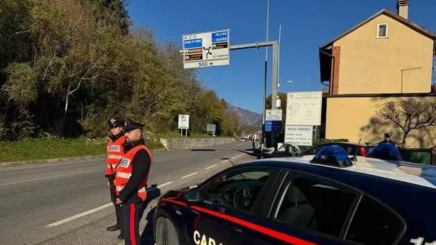 Un posto di blocco dei carabinieri a Setteville