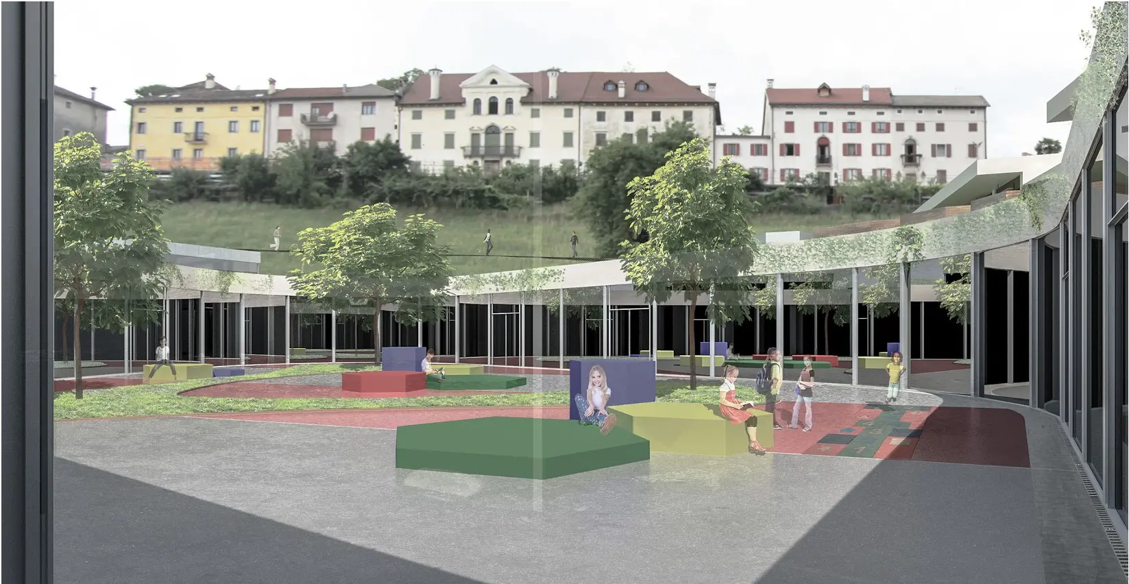 Così apparirà l'interno del futuro polo scolastico di Mel