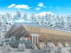 Un rendering del futuro Sliding Centre di Cortina d’Ampezzo