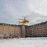 L'elicottero del Suem atterra all'ospedale di Belluno