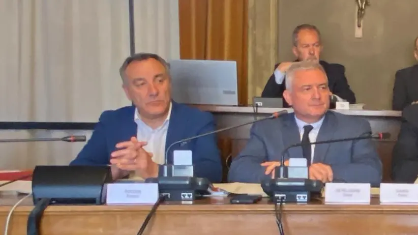 L’assessore Franco Roccon e il sindaco Oscar De Pellegrin