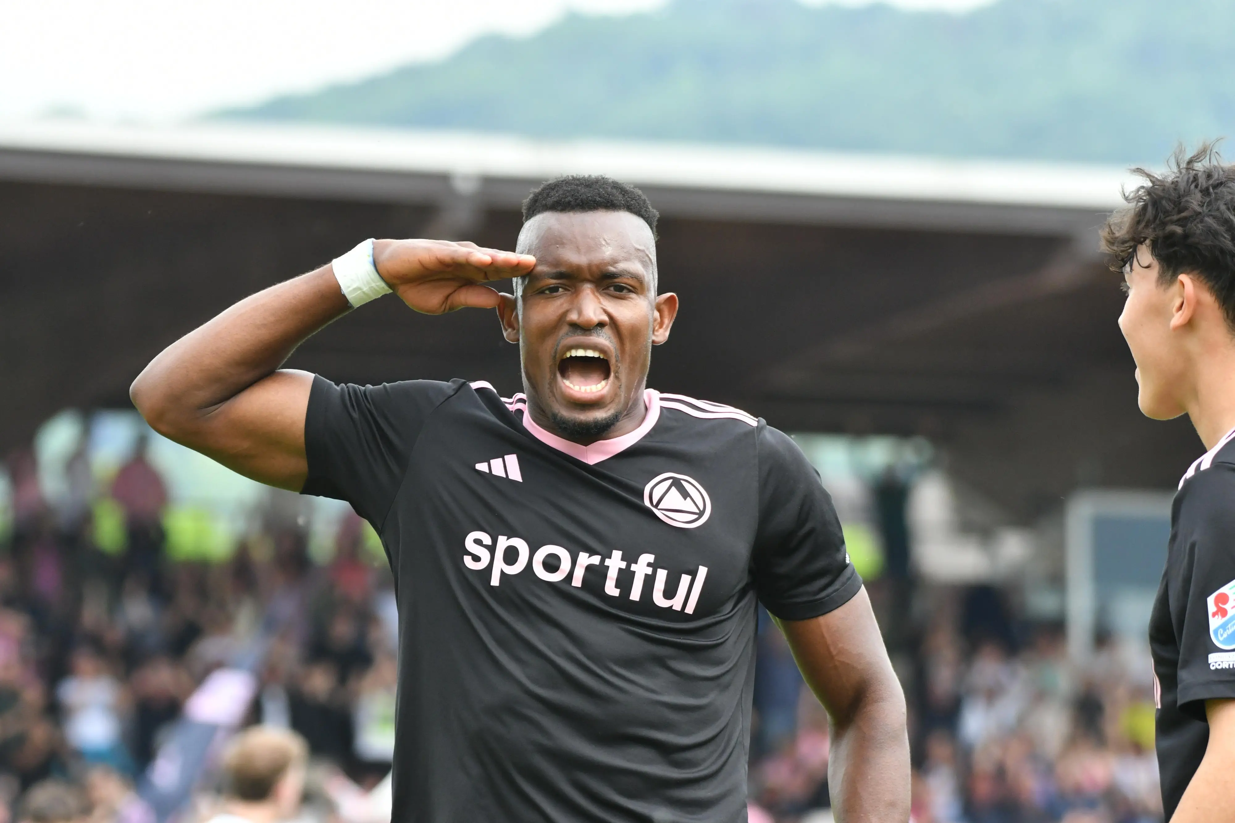 La grinta di Diallo dopo la rete del 2-0
