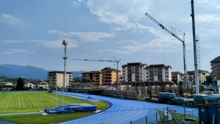I lavori allo stadio Polisportivo di Belluno