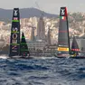 I teams di Ineos Britannia (L) e Prada Luna Rossa Pirelli nel 2024 a Barcellona