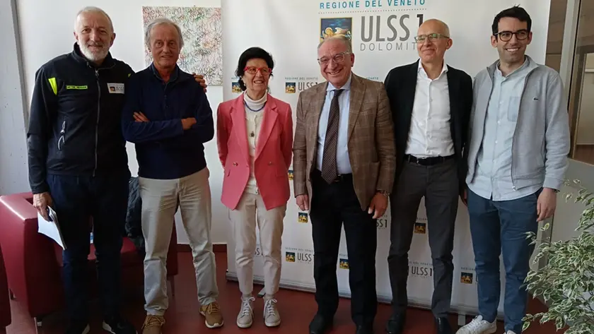 Da sinistra Sandro Cinquetti, Sandro De Col, Ester Casoni Angelini, Giuseppe Dal Ben, Andrea Ermolao e Nicola Borasio