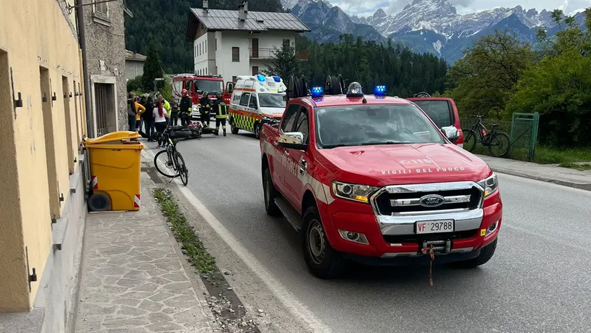 L'incidente in via Rusecco a Valle di Cadore