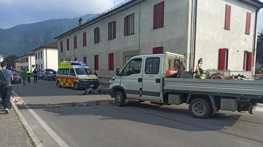 L'incidente in viale Sanguinazzi a Feltre