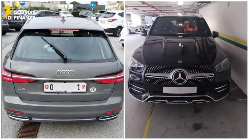 Due della auto sequestrate dalla Guardia di finanza