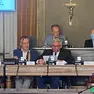 Il sindaco Oscar De Pellegrin e l’assessore Franco Roccon nel consiglio comunale
