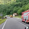L'intervento dell'elicottero sull'incidente avvenuto a Carpen sulla Sr 348 Feltrina
