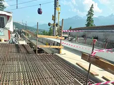 Il cantiere dello Sliding Centre di Cortina dove si è tenuto il sopralluogo della Commissione collaudo