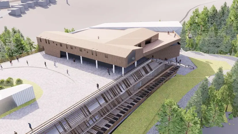 Un rendering della futura cabinovia di Socrepes