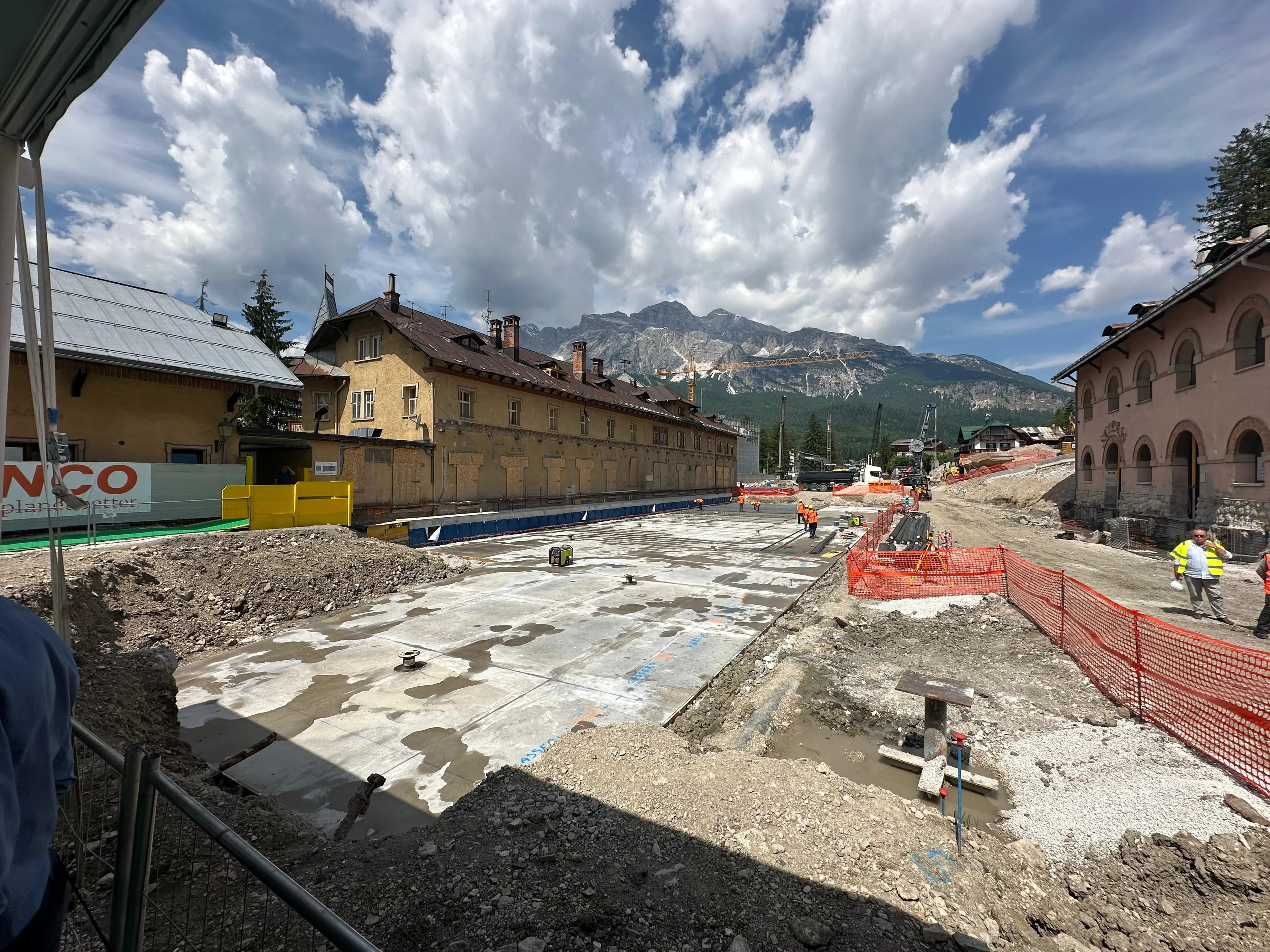 Il cantiere dell'ex stazione ferroviaria di Cortina