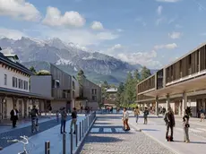 Ecco come diventerà l'area dell'ex stazione ferroviaria di Cortina a fine lavori