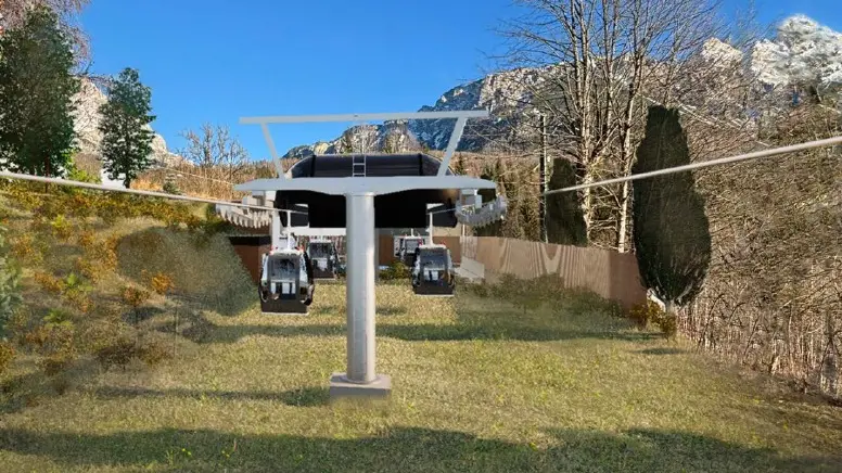 Un rendering della cabinovia Apollonio-Socrepes