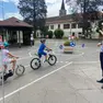 Test in bici per bambini nella sede della polizia locale di Belluno