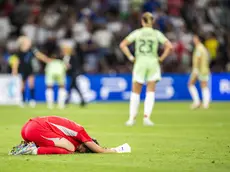 La disperazione di Laura Giuliani al termine del match (Epa)