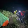 Un momento dell'intervento del Soccorso alpino