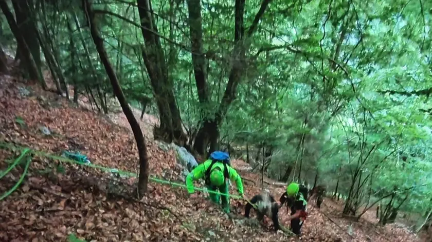 L'intervento del Soccorso alpino sopra Termine di Cadore